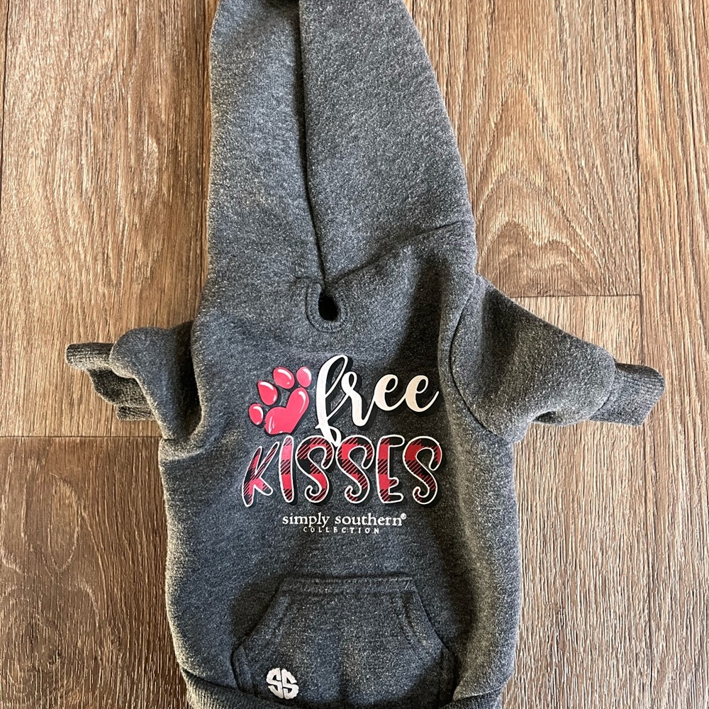 Simply Southern Charcoal Dog Pet Hoodie - Size small